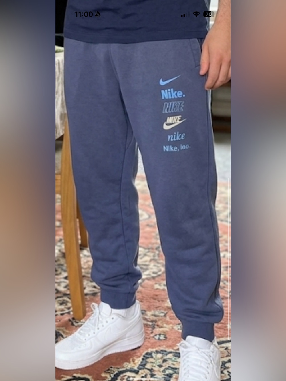 Nike Navy Blue Multi-Logo Jogger Sweatpants